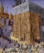 Jean Fouquet Construction of the Temple of Jerusalem Spain oil painting artist